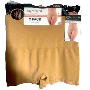 Effortless Fit by UnderWhere Firm Tummy control Boyshort 2pk  Shape-wear-Size 1X